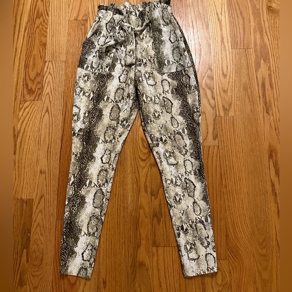 Windsor Snake Print Paperbag Pants - Picture 1 of 5